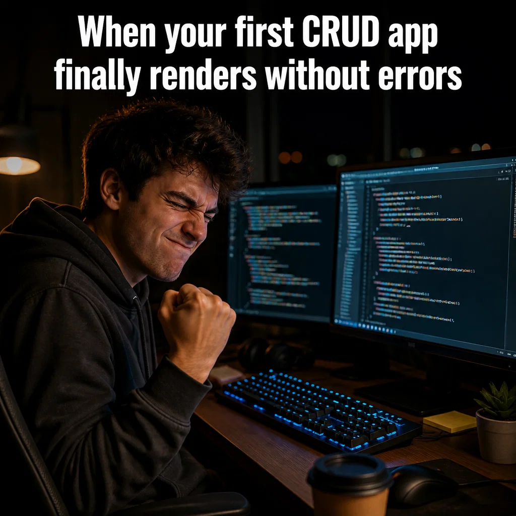 Coding Bootcamp meme ad example: Hello World Success