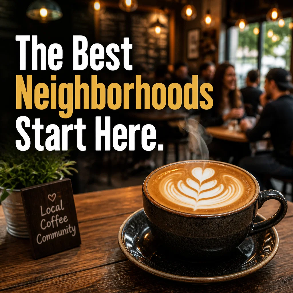 Coffee Shop ad concept example: The Community Hub
