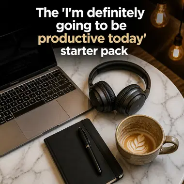 Coffee Shop meme ad example: The Remote Worker Starter Pack