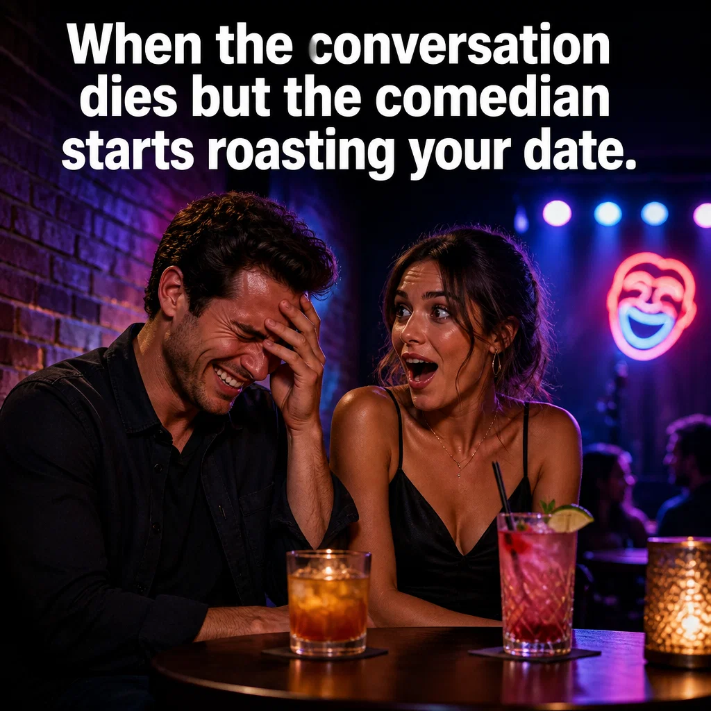 Comedy Club meme ad example: The First Date Savior
