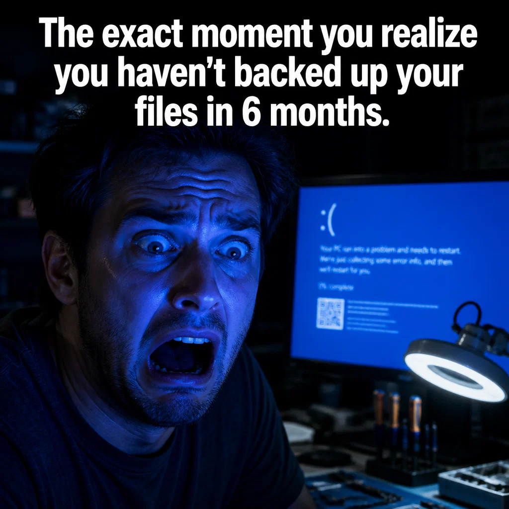 Computer Repair meme ad example: The Blue Screen Panic
