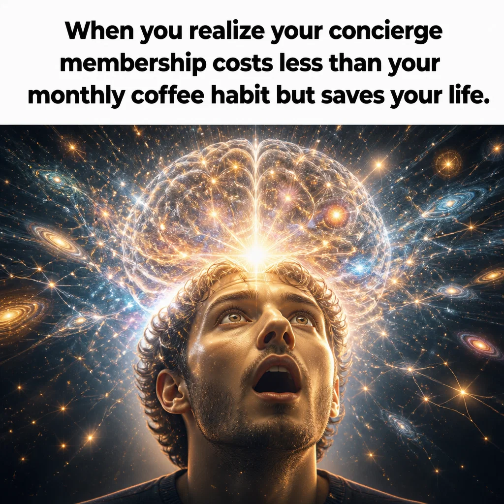 Concierge Medicine meme ad example: The VIP Upgrade