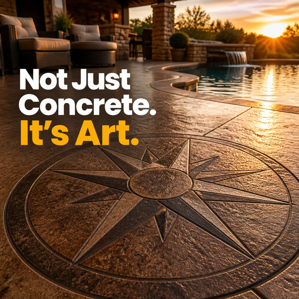 Concrete Contractor ad concept example: The Decorative Detail