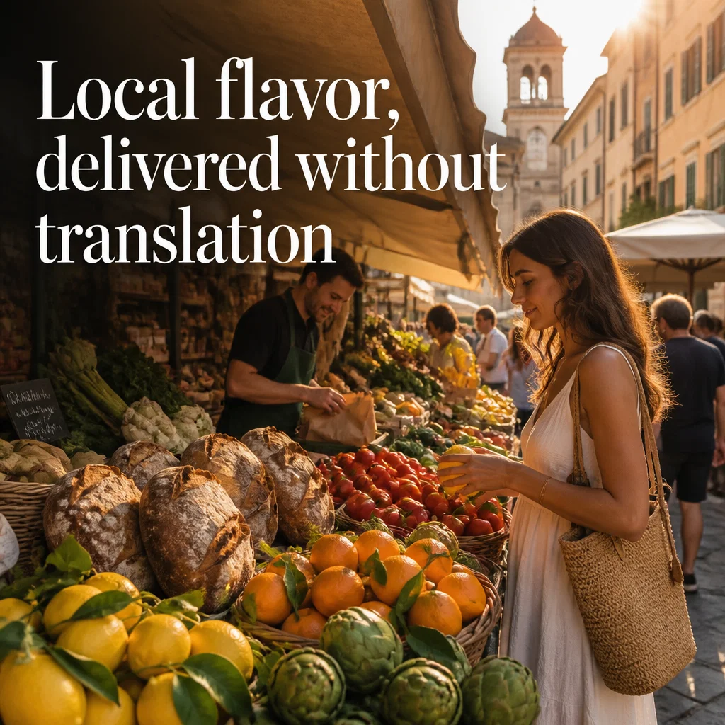 Conde Nast Traveler ad concept example: Market Morning
