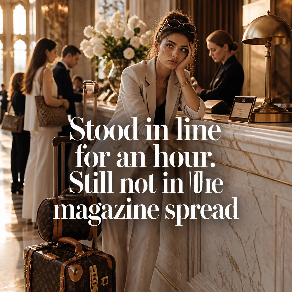 Conde Nast Traveler meme ad example: Check-In Line