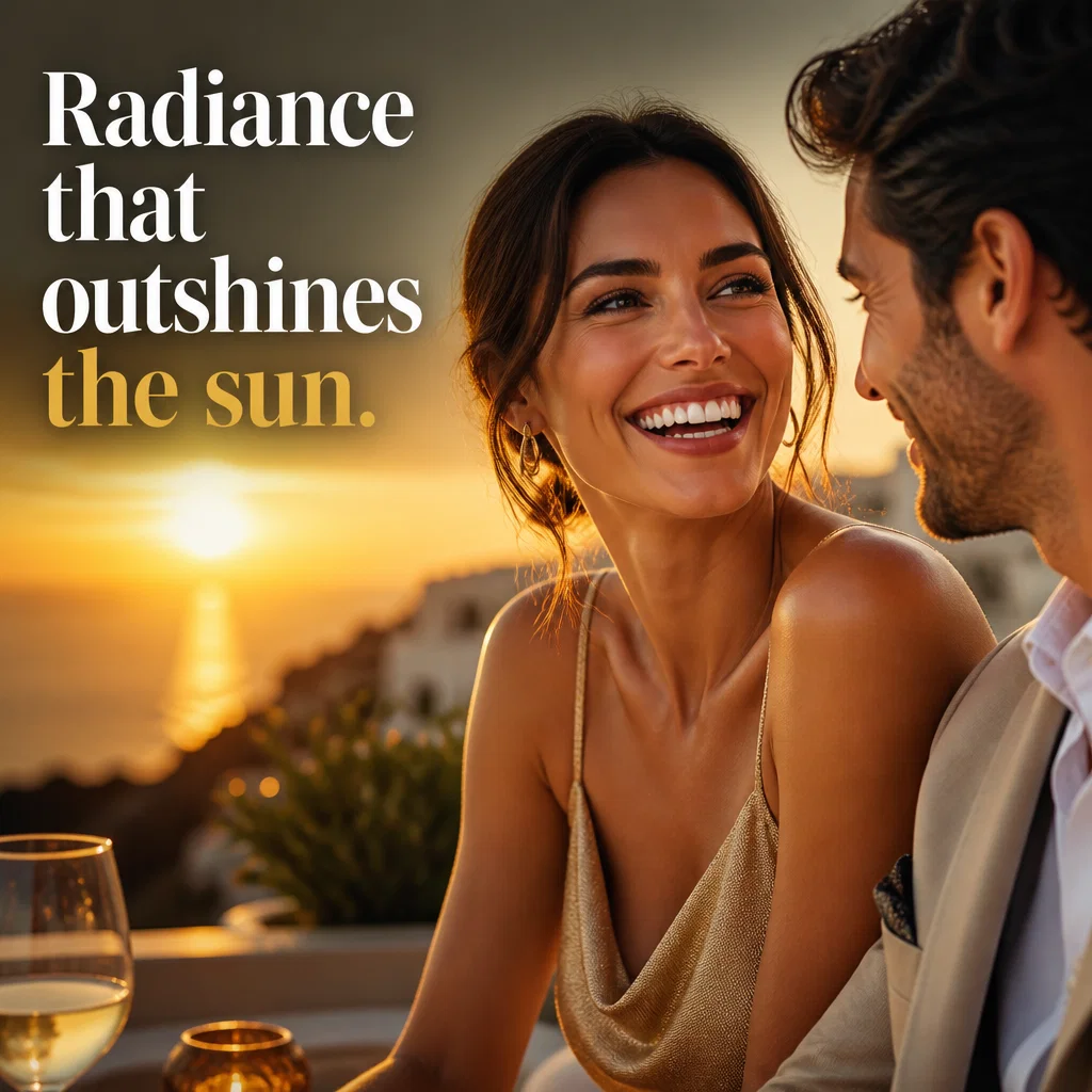 Cosmetic Dentist ad concept example: The Golden Hour Smile