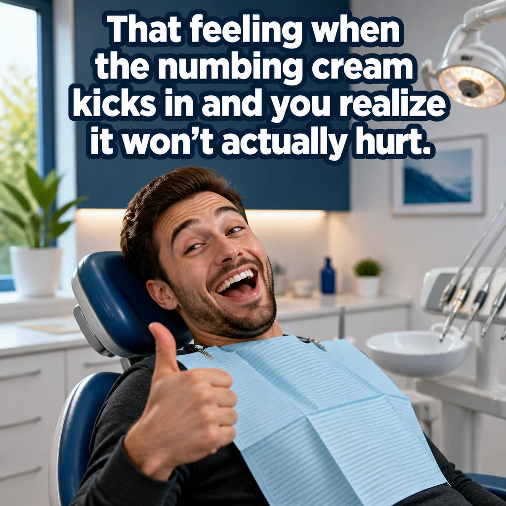 Cosmetic Dentist meme ad example: The Waiting Room Win