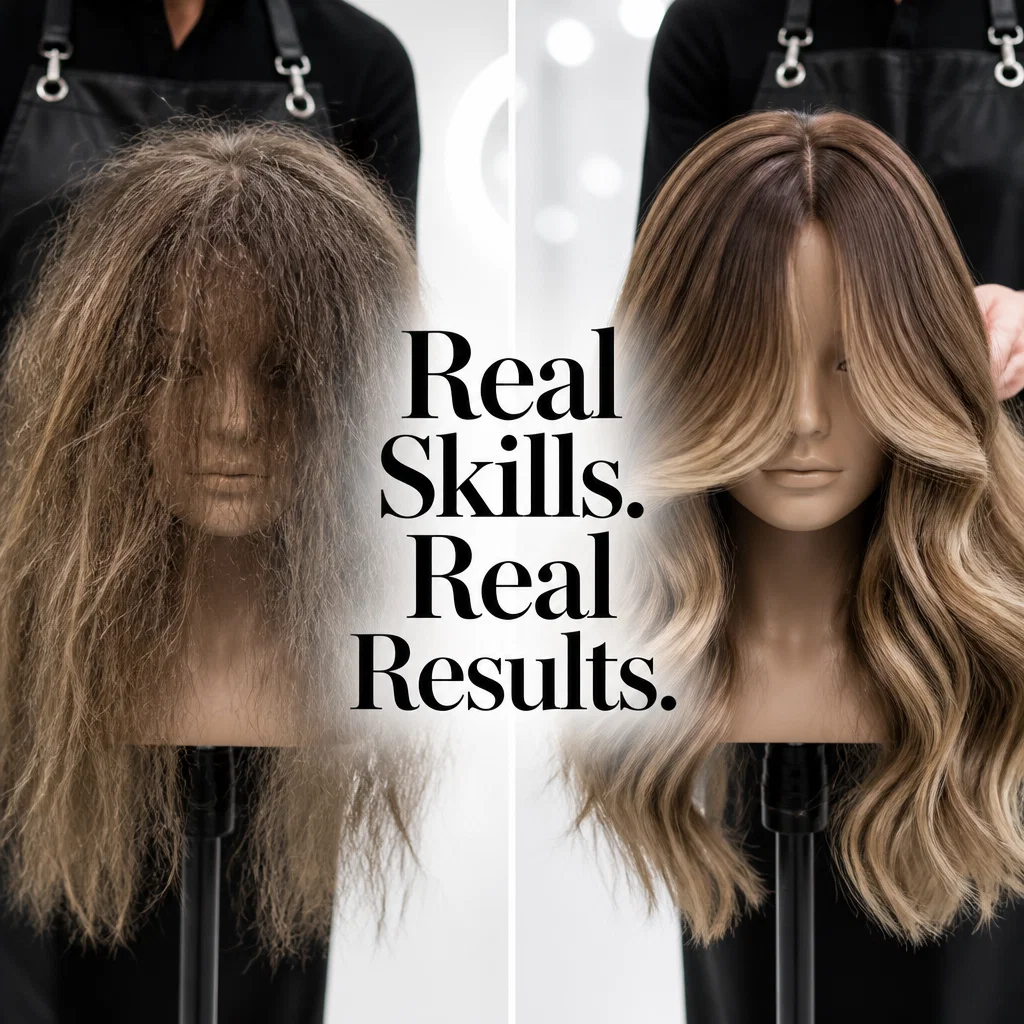 Cosmetology School ad concept example: The Transformation Reveal