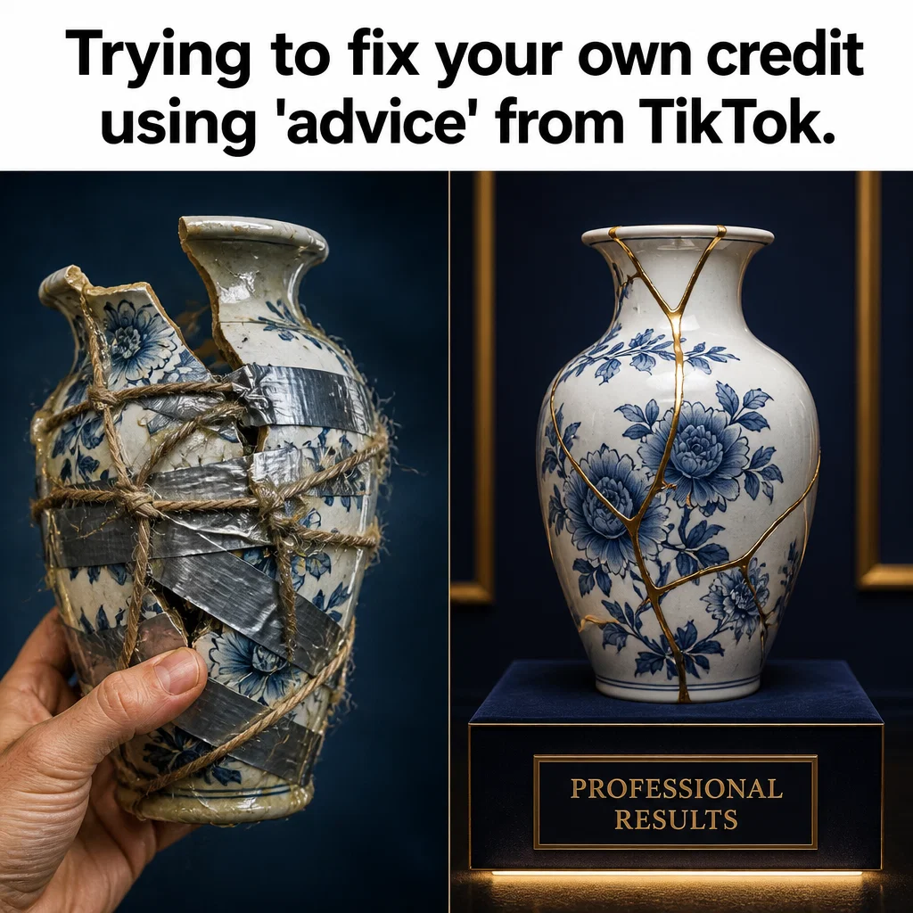 Credit Repair meme ad example: The DIY Disaster