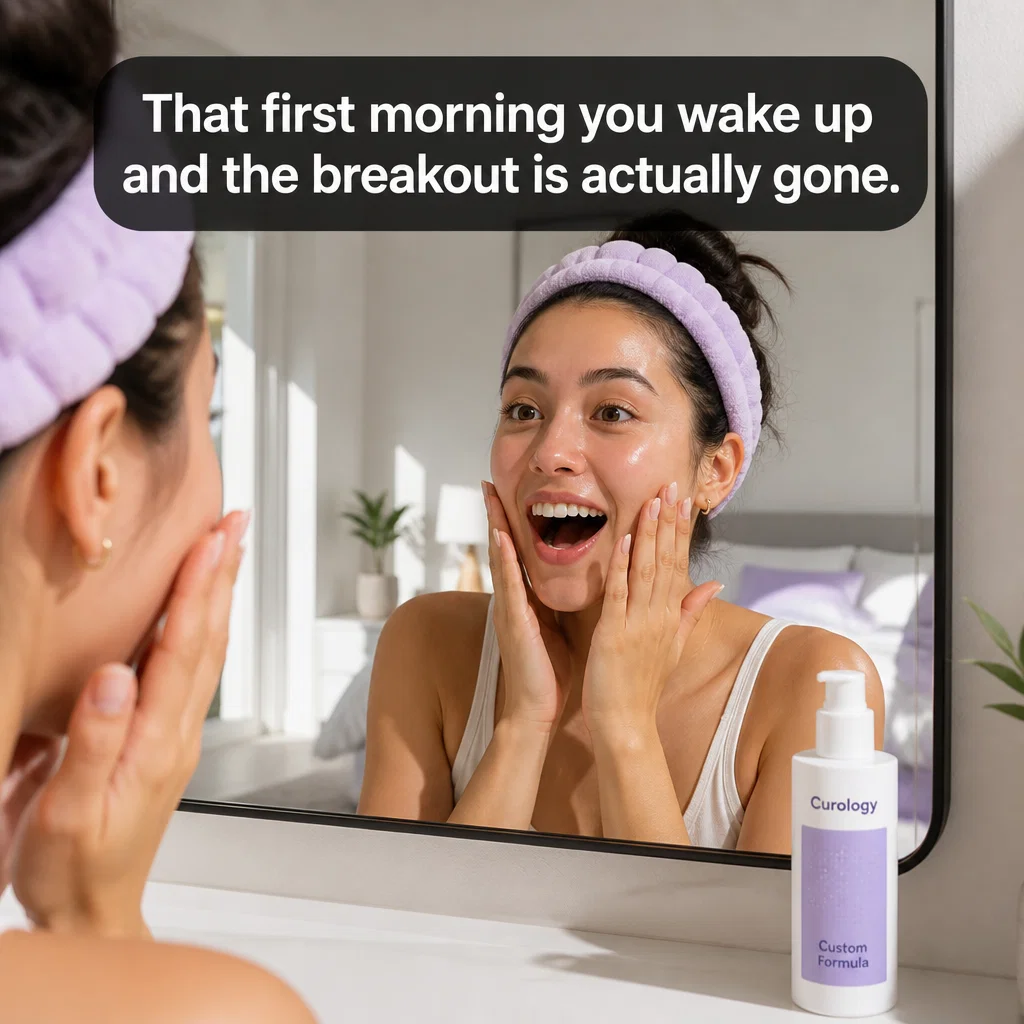 Curology meme ad example: The Morning Realization