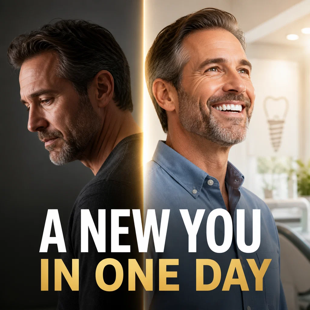 Dental Implants ad concept example: The Transformation Silhouette