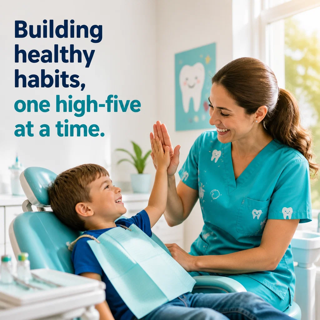 Dentist ad concept example: Child's First Visit