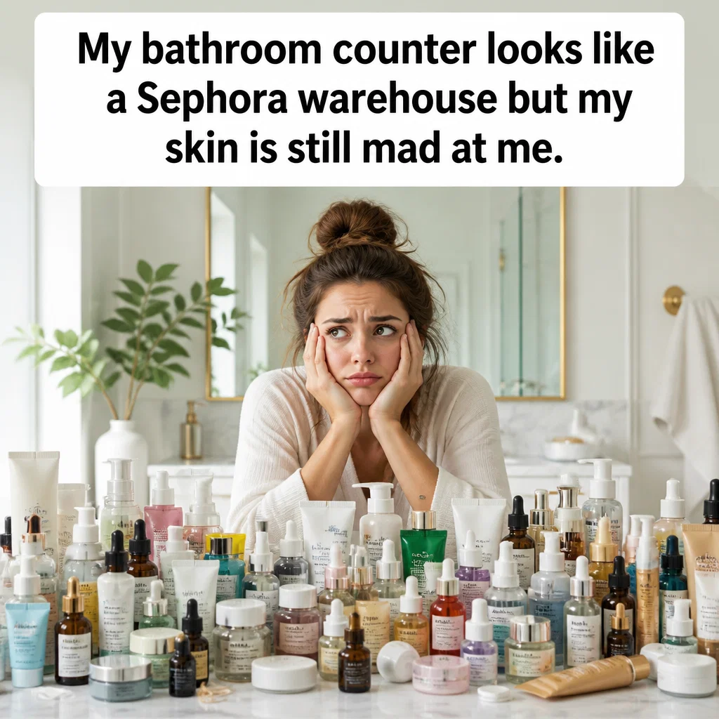 Dermatologist meme ad example: The Skincare Hoarder