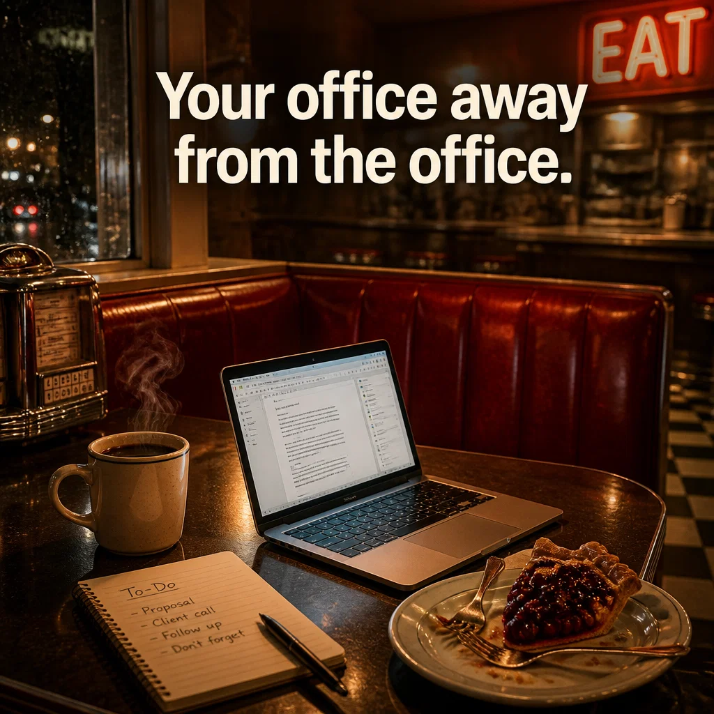 Diner ad concept example: Corner Booth Peace