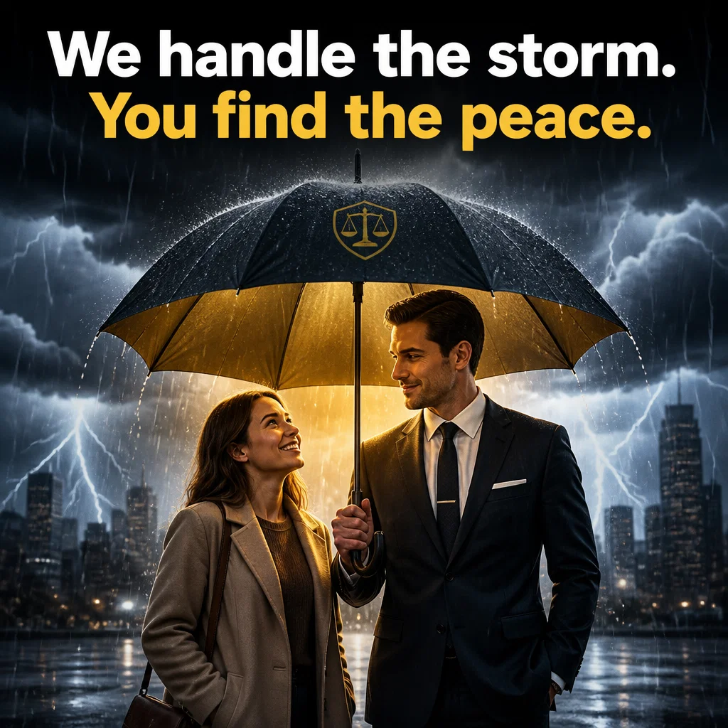 Divorce Lawyer ad concept example: The Shield Visual