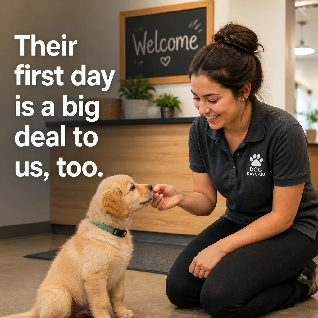 Dog Daycare ad concept example: The First Day Jitters