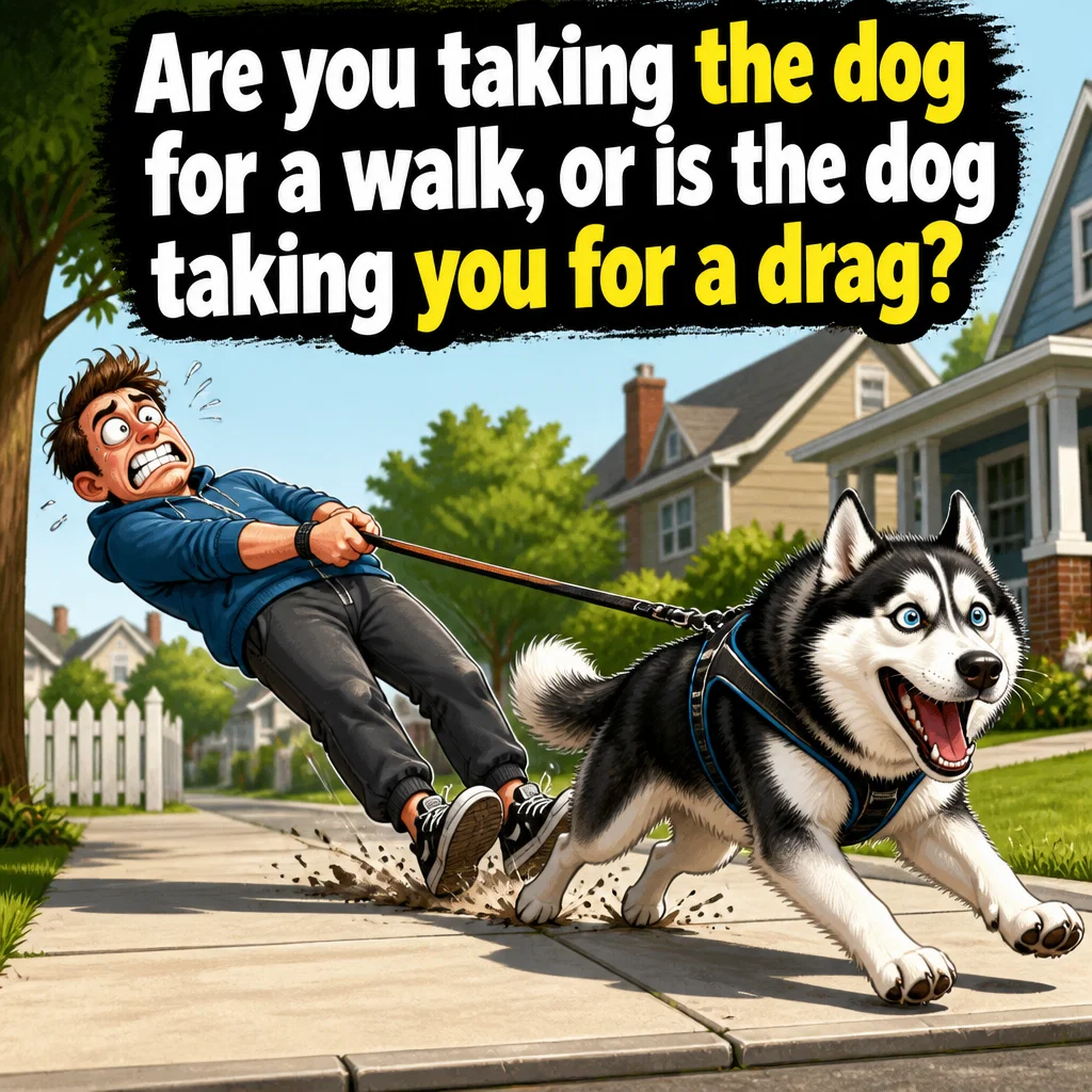 Dog Training meme ad example: The Walk vs. The Drag