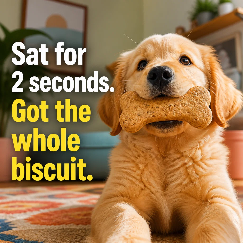 Dog Treats meme ad example: Success Puppy