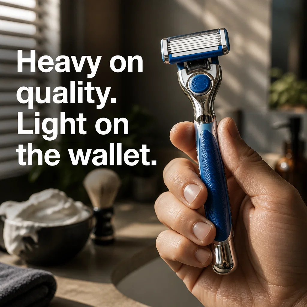 Dollar Shave Club ad concept example: The Weight of Quality