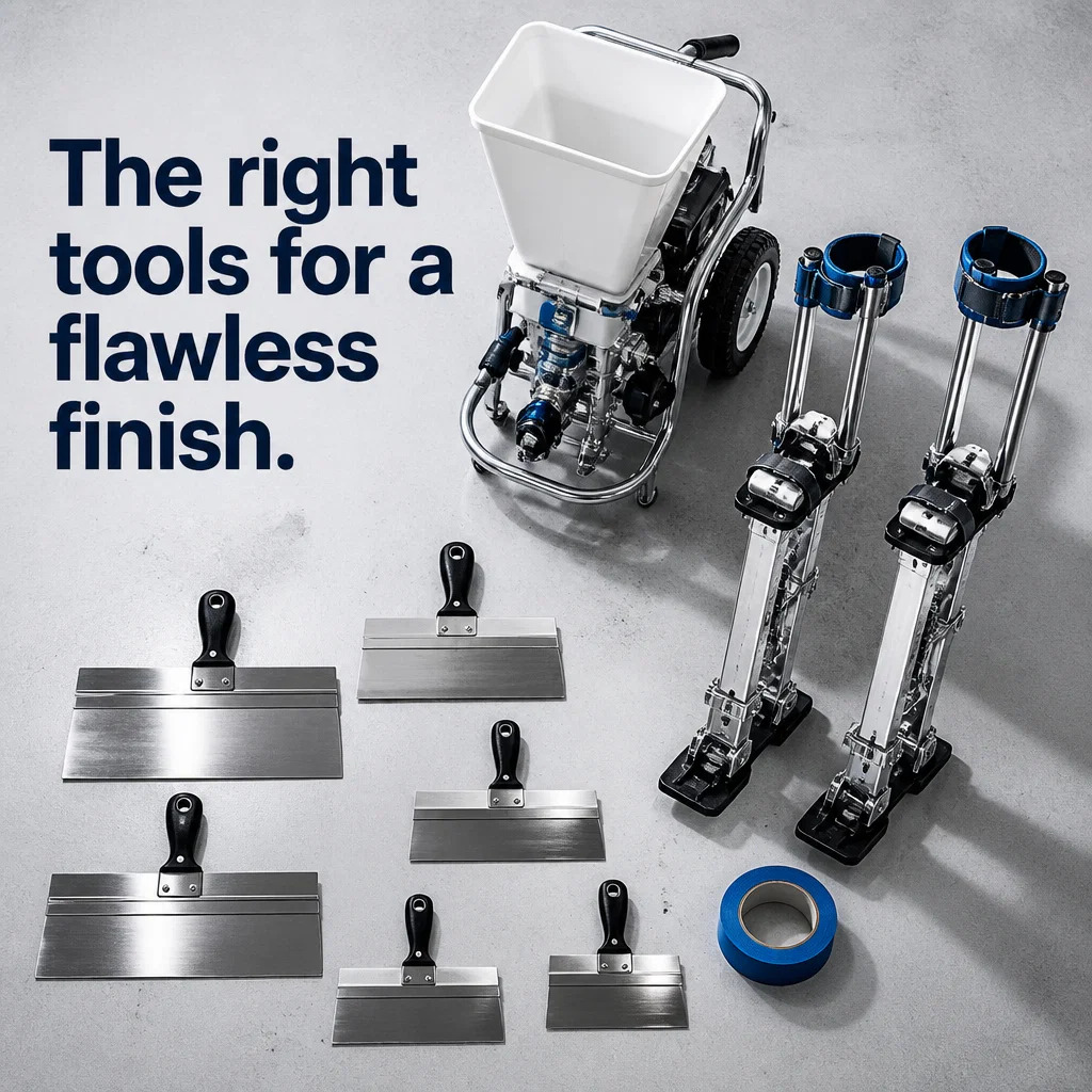 Drywall Contractor ad concept example: Tools of the Trade