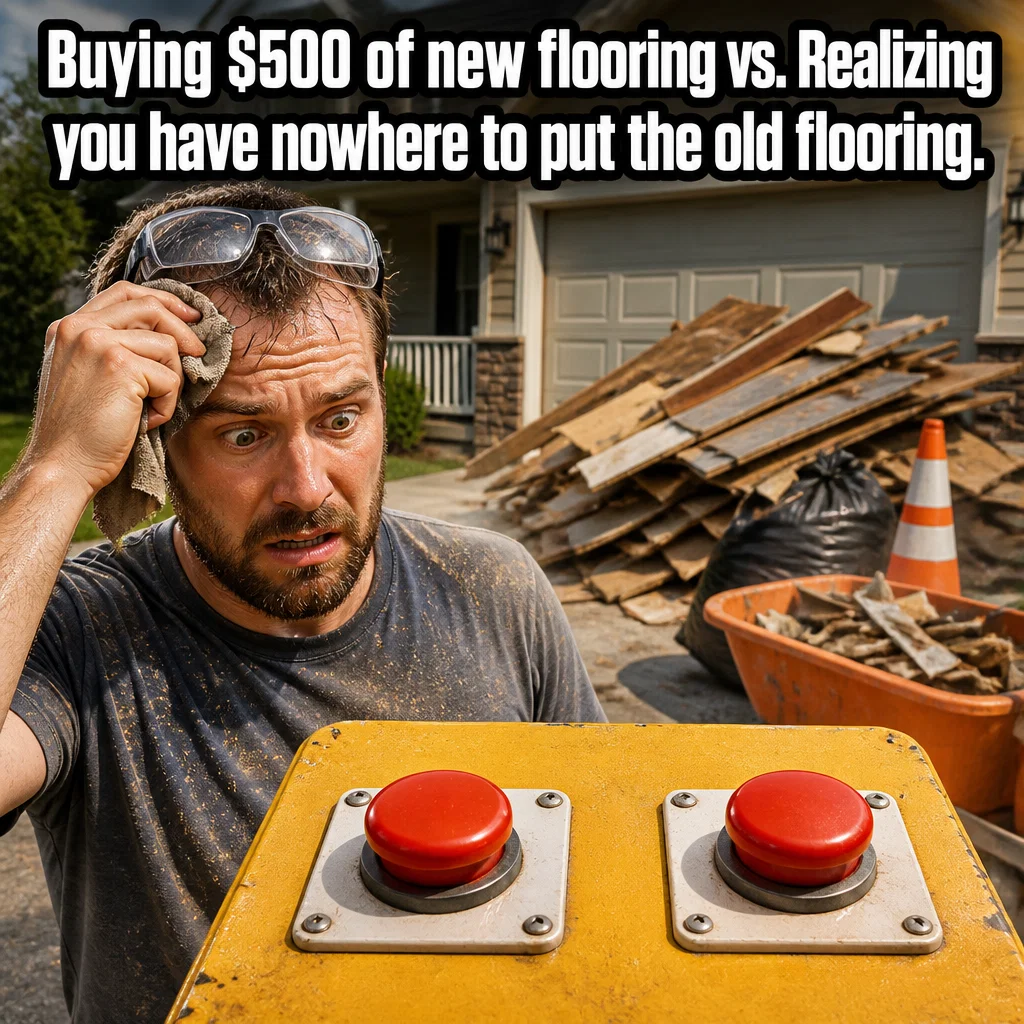 Dumpster Rental meme ad example: The DIY Renovation Trap