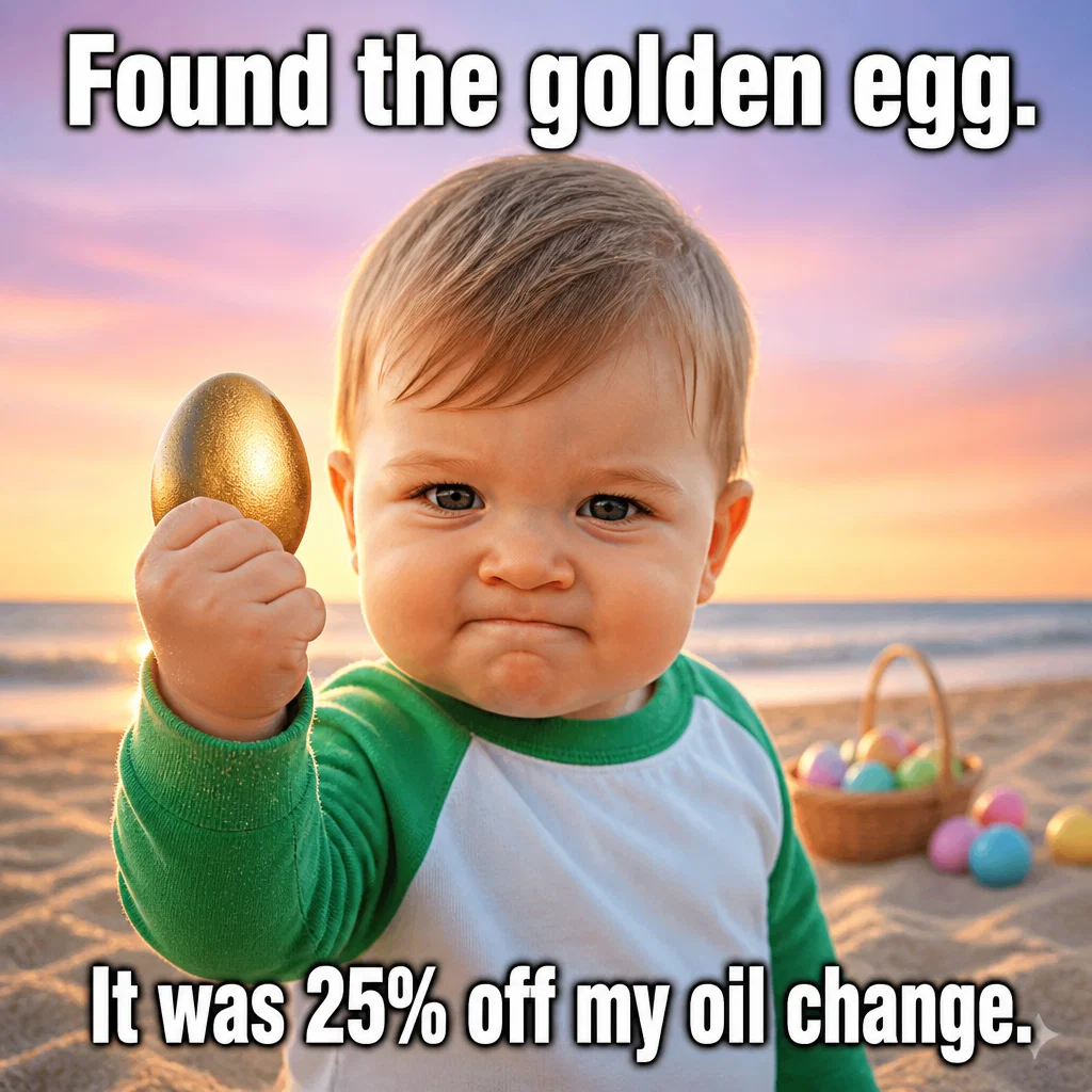 Easter meme ad example: The Golden Find