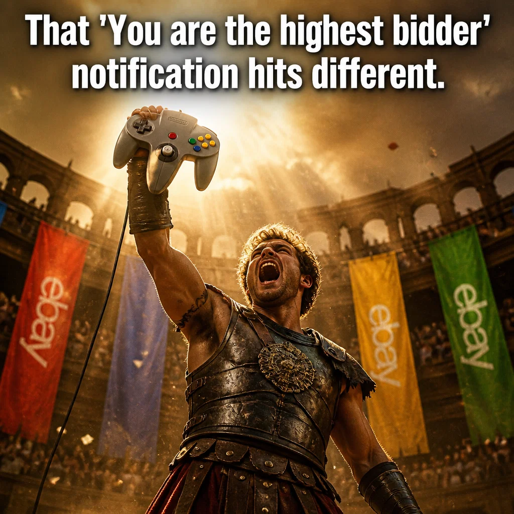 eBay meme ad example: Winning the Bid