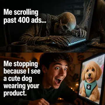 Ecommerce meme ad example: The Infinite Scroll