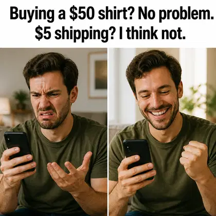 Ecommerce meme ad example: The Shipping Paradox