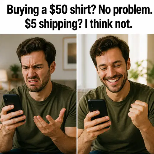 Ecommerce meme ad example: The Shipping Paradox