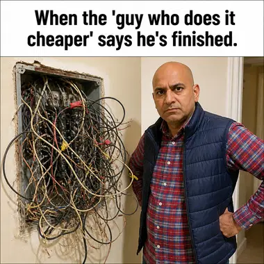 Electrician meme ad example: The Cheap Guy's Quote
