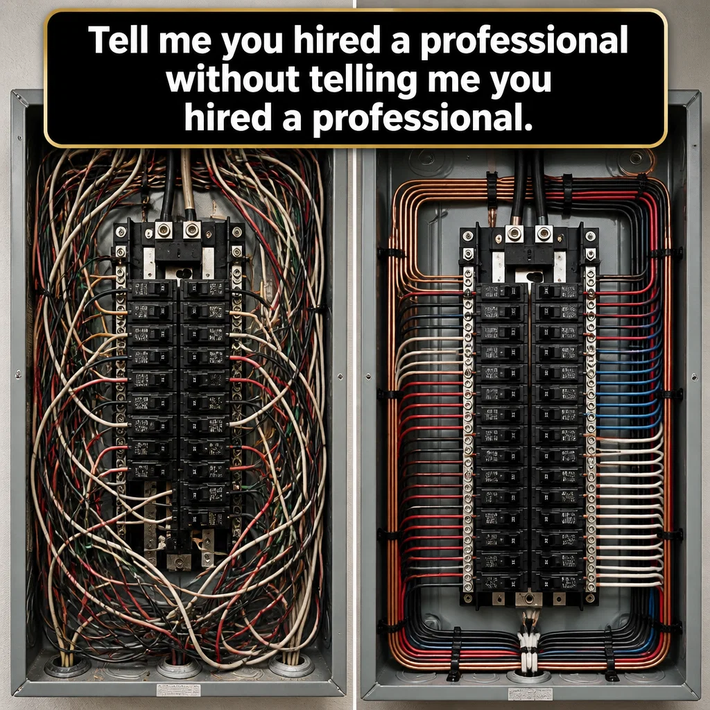 Electrician meme ad example: The Satisfying Finish