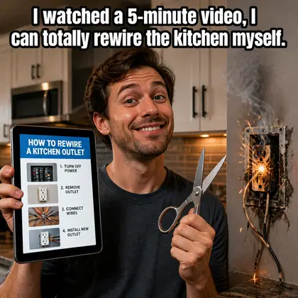 Electrician meme ad example: The YouTube Specialist