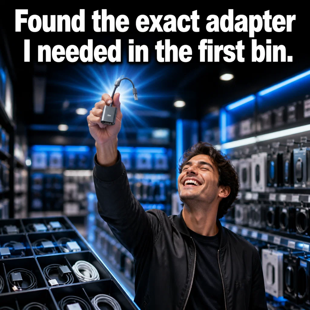 Electronics Store meme ad example: The Connection Win