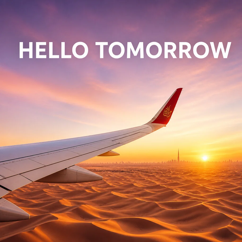 Emirates ad concept example: Desert Sunrise Landing