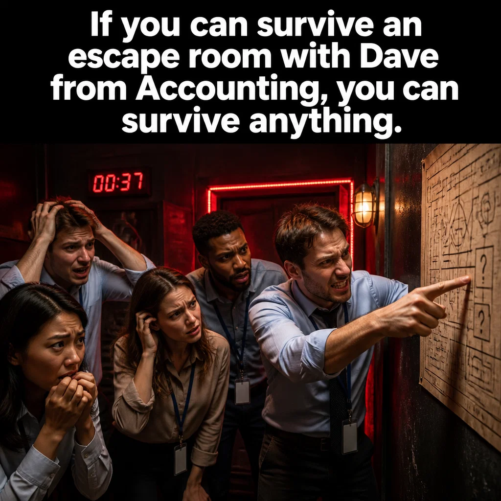 Escape Room meme ad example: Corporate Bonding