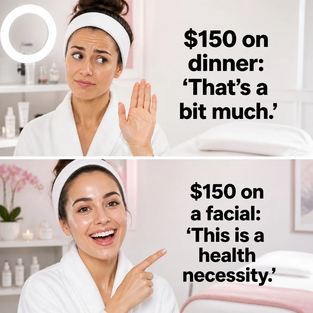 Esthetician meme ad example: The Wallet Logic
