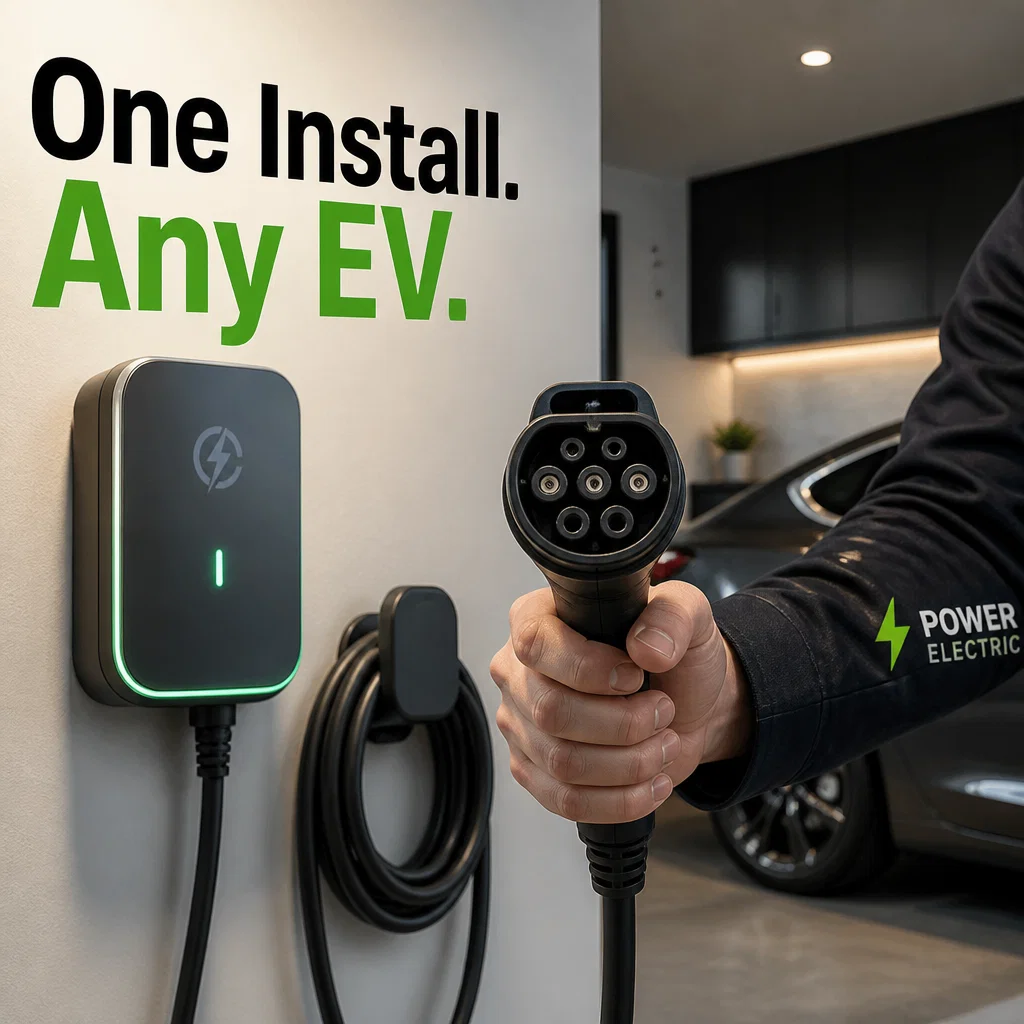 EV Charger Installation ad concept example: Universal Compatibility
