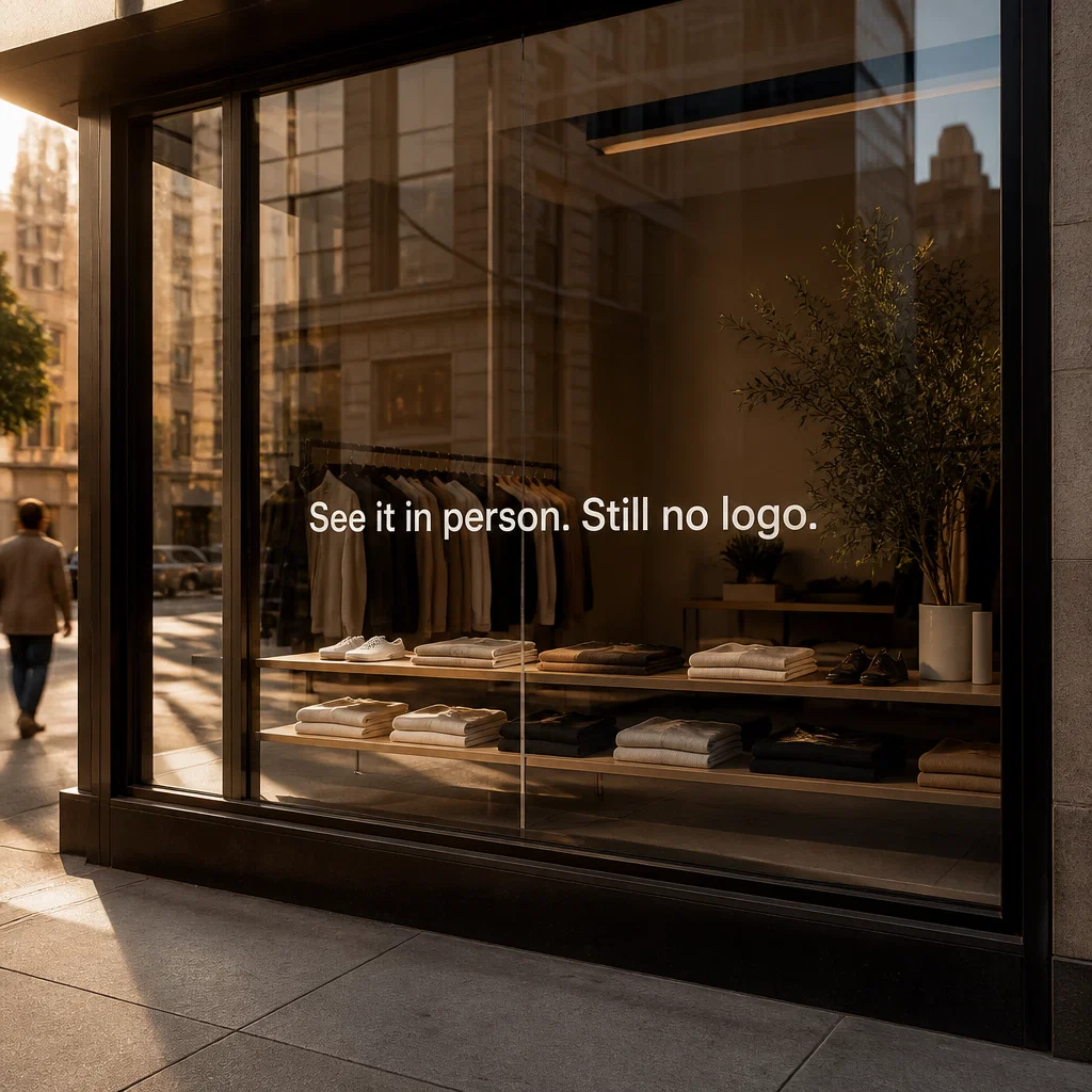 Everlane ad concept example: Store Window Mirror