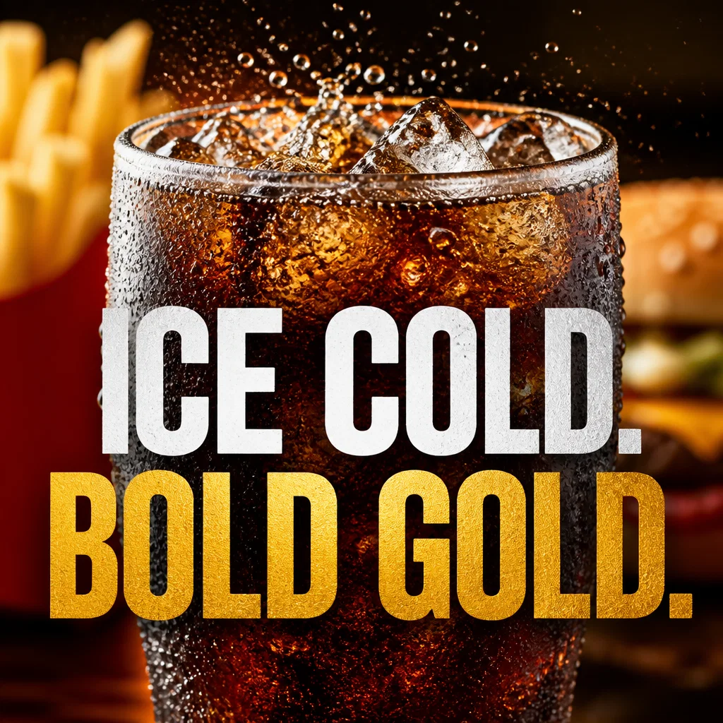 Fast Food ad concept example: Refreshing Contrast