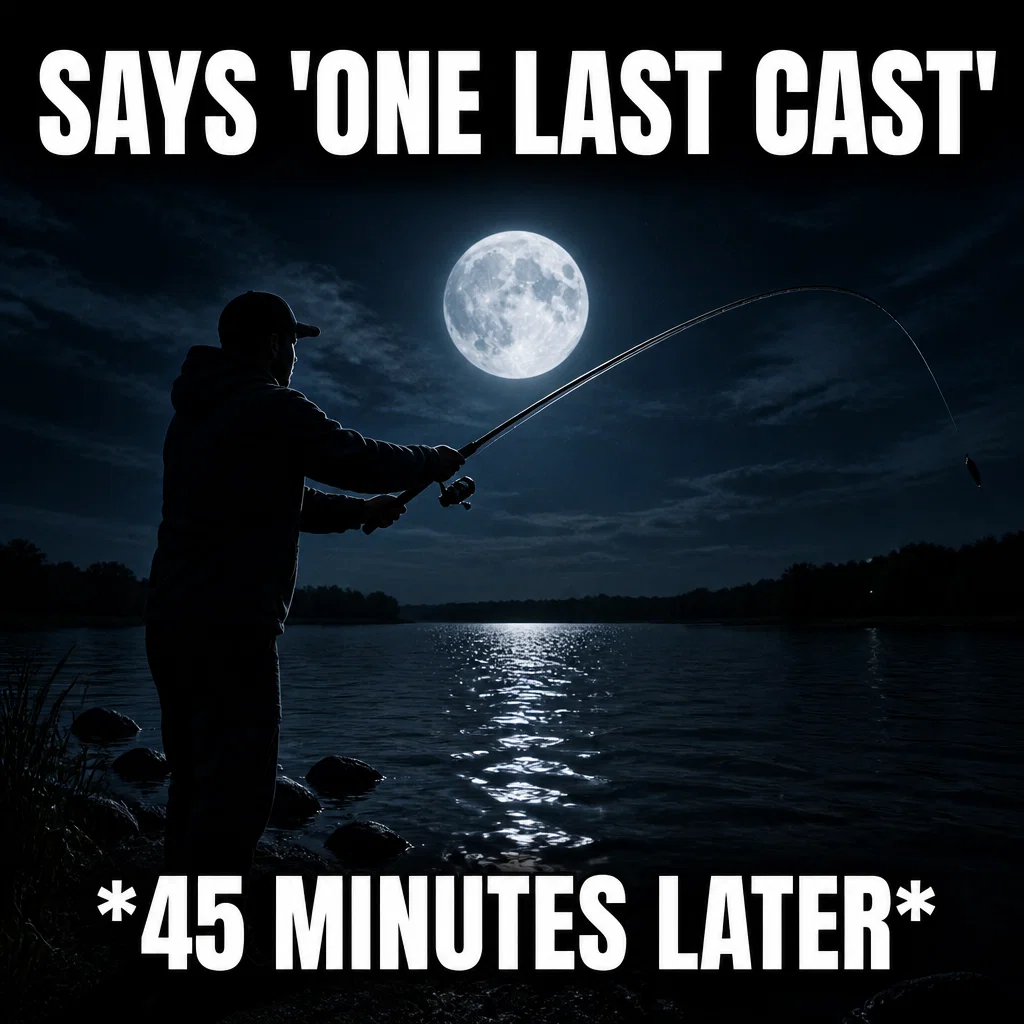 Fishing Tackle meme ad example: The One More Cast Syndrome