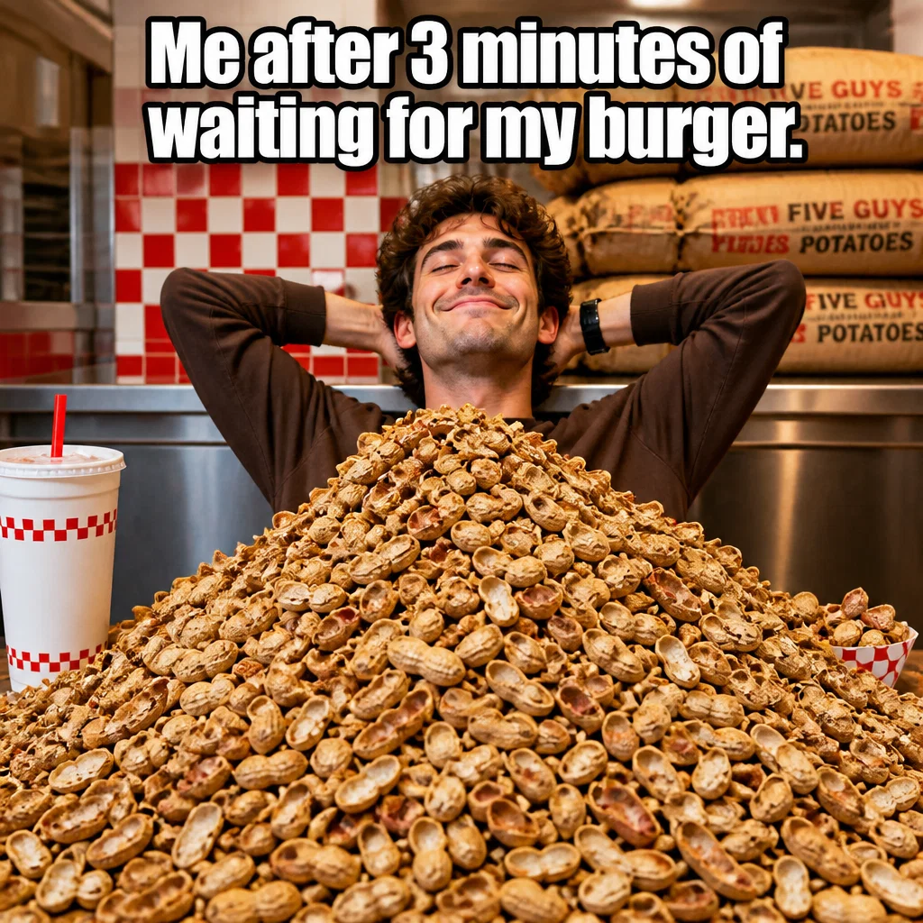 Five Guys meme ad example: Peanut Shell Chaos