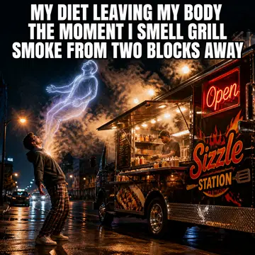 Food Truck meme ad example: The Diet Destroyer