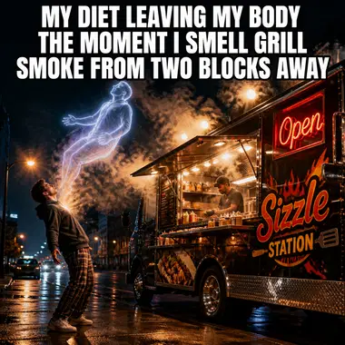 Food Truck meme ad example: The Diet Destroyer