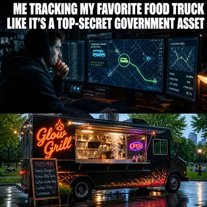 Food Truck meme ad example: The GPS Struggle