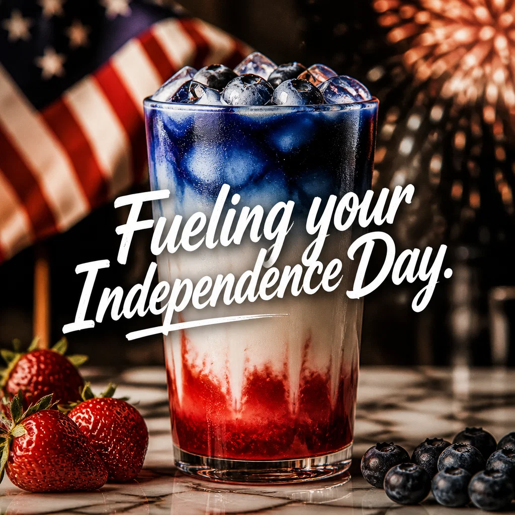 Fourth of July ad concept example: Patriotic Pours