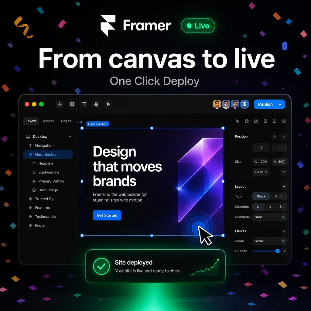 Framer ad concept example: Launch Frame