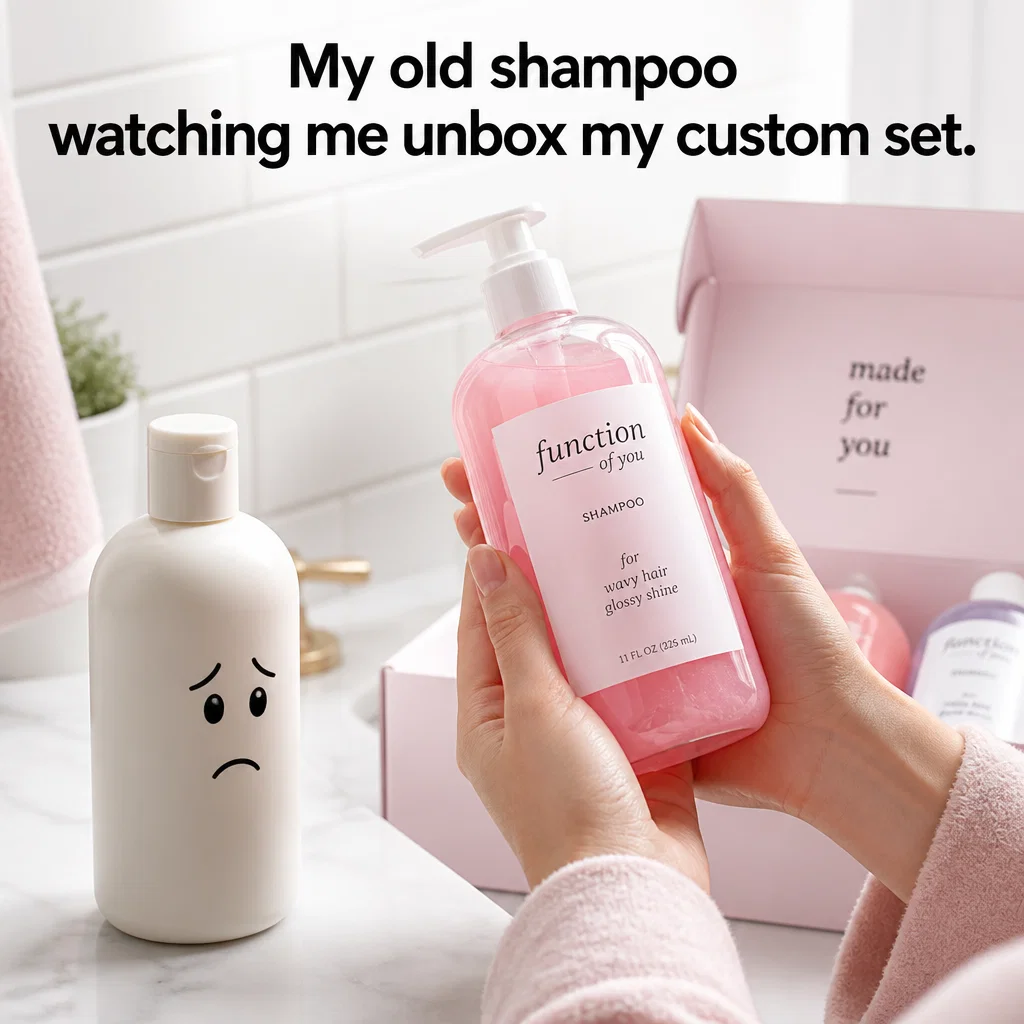 Function of Beauty meme ad example: Distracted Boyfriend: Bathroom Edition
