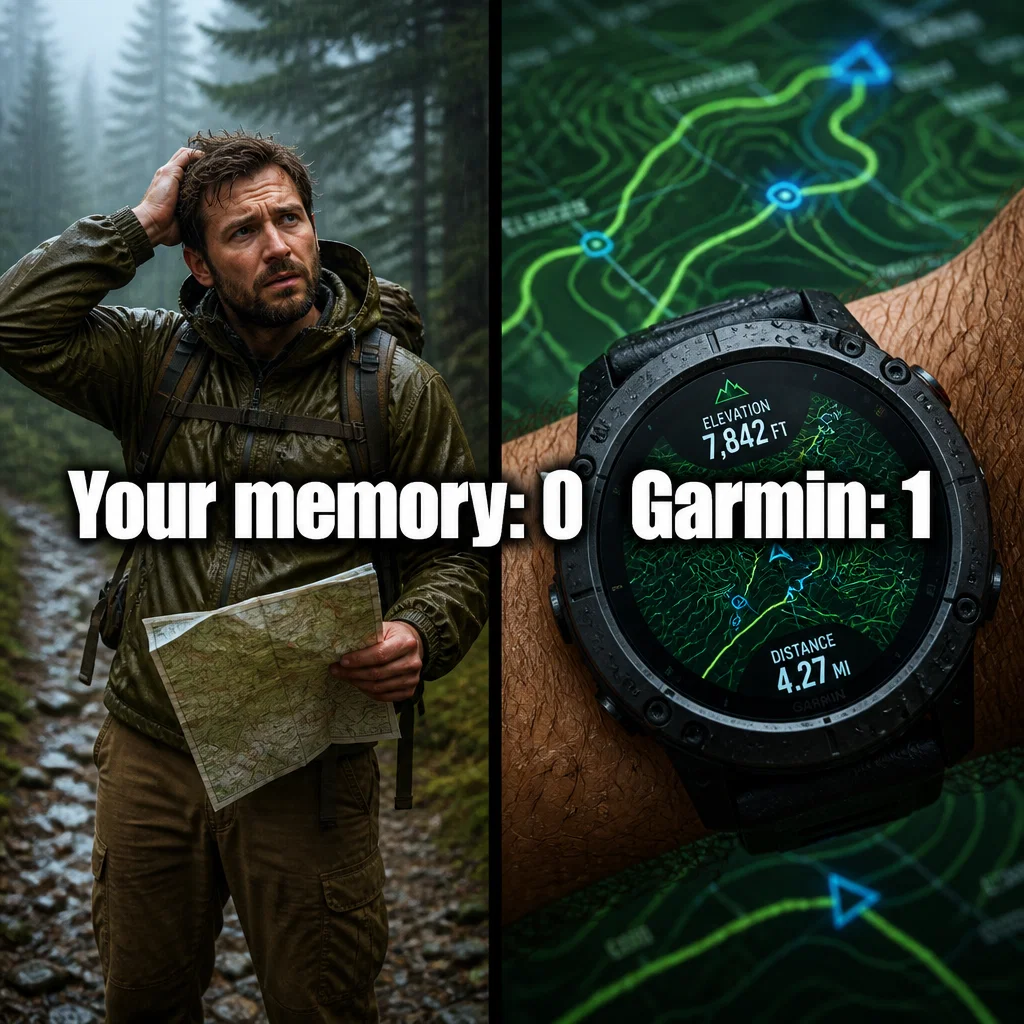 Garmin meme ad example: Map vs Memory