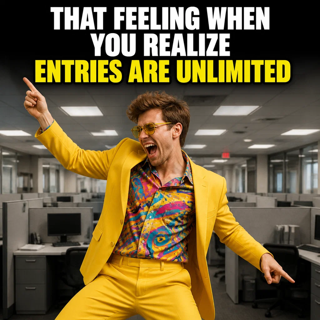 Giveaway meme ad example: The Winning Feeling